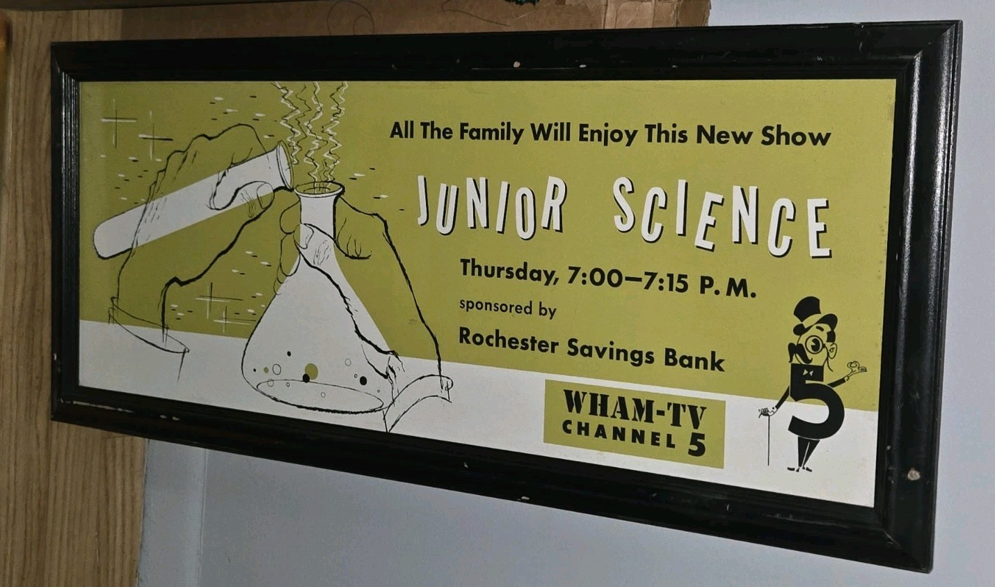 WHAM TV CHANNEL 5 BUS ADVERTISING SIGN ROCHESTER SAVINGS BANK JUNIOR SCIENCE…