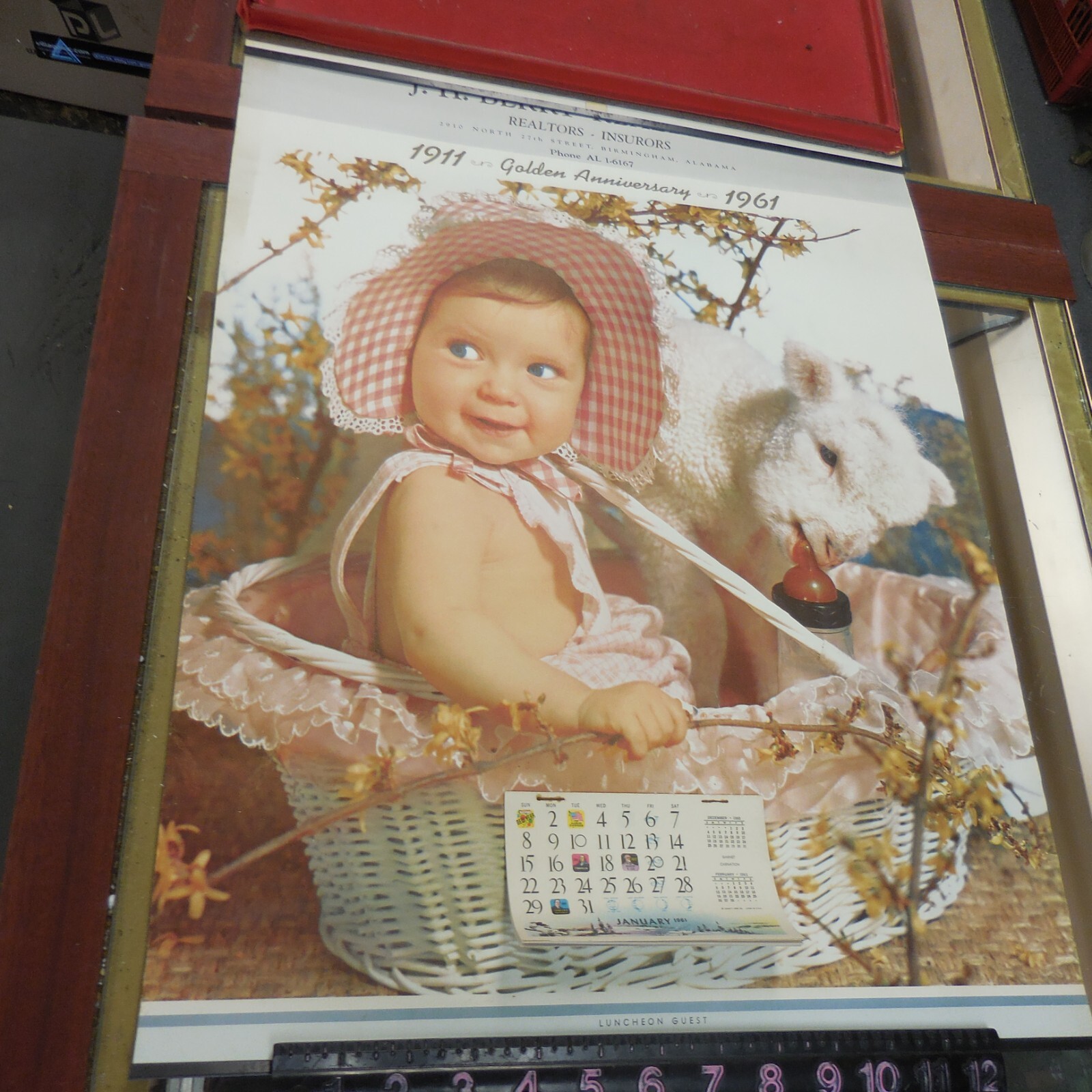 Complete Birmingham, AL 1961 Calendar J. H. BERRY REALTY CO. 19.5 x 13.5″ #JE