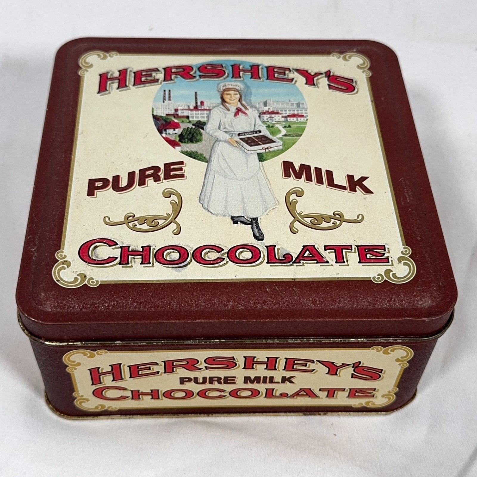 Vintage 1992 Hershey’s Pure Milk Chocolate Tin Edition #2 Empty Wrapper 6in