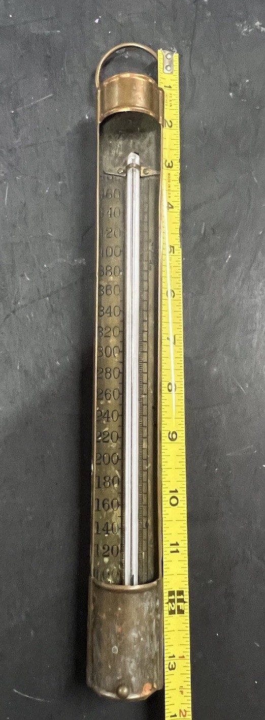 Antique Brass & Copper Candy Thermometer, Tycos, Taylor Rochester NY? Works!!