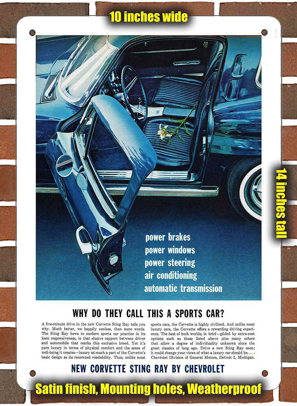 Metal Sign – 1963 Corvette __7- 10×14 inches