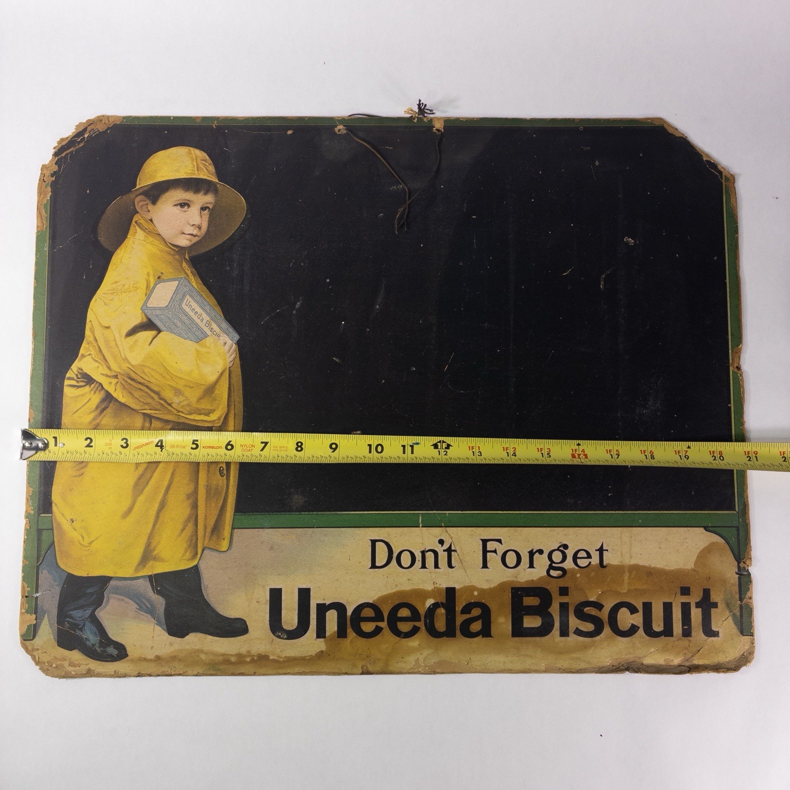 Vintage Uneeda Biscuit Advertising Blackboard Sign 16.5″ x 21″ Store Advertising