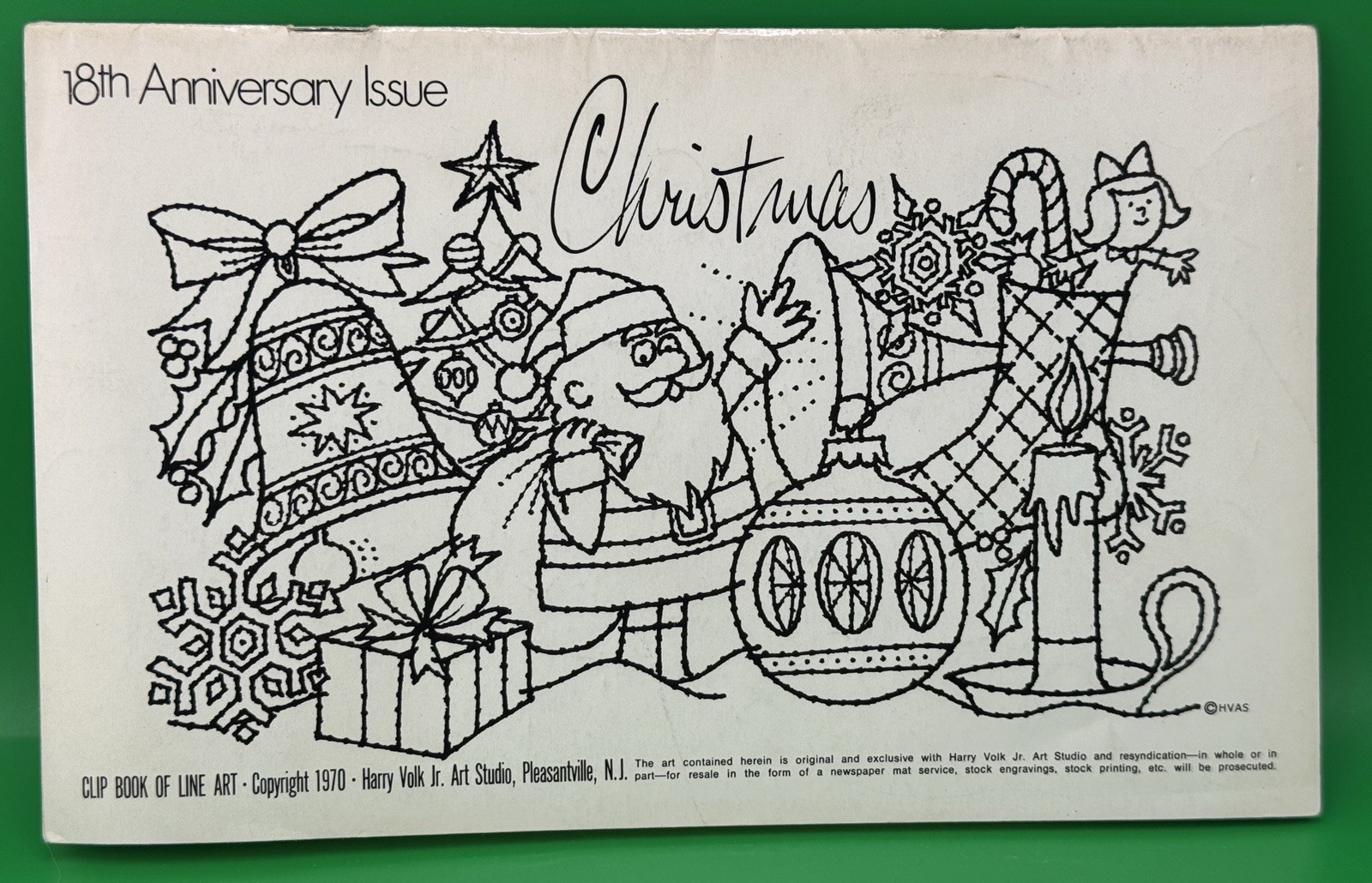 Harry Volk Clip Book of Line Art CHRISTMAS #538 1970 18th Anniversary Issue