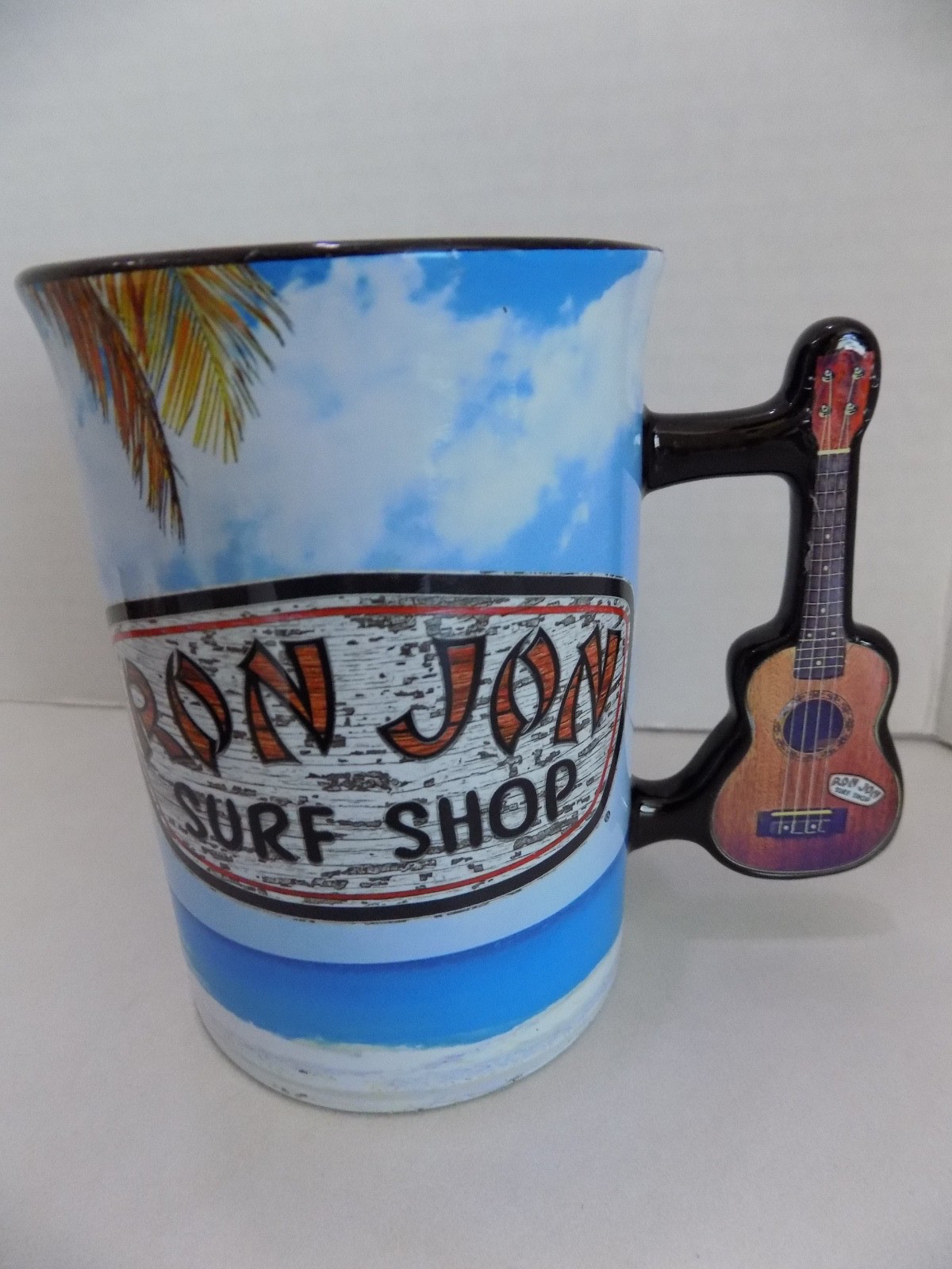 Ron Jon Surf Shop Mug 4 3/4″ Tall Ceramic w/ Guitar Handle HTF RARE