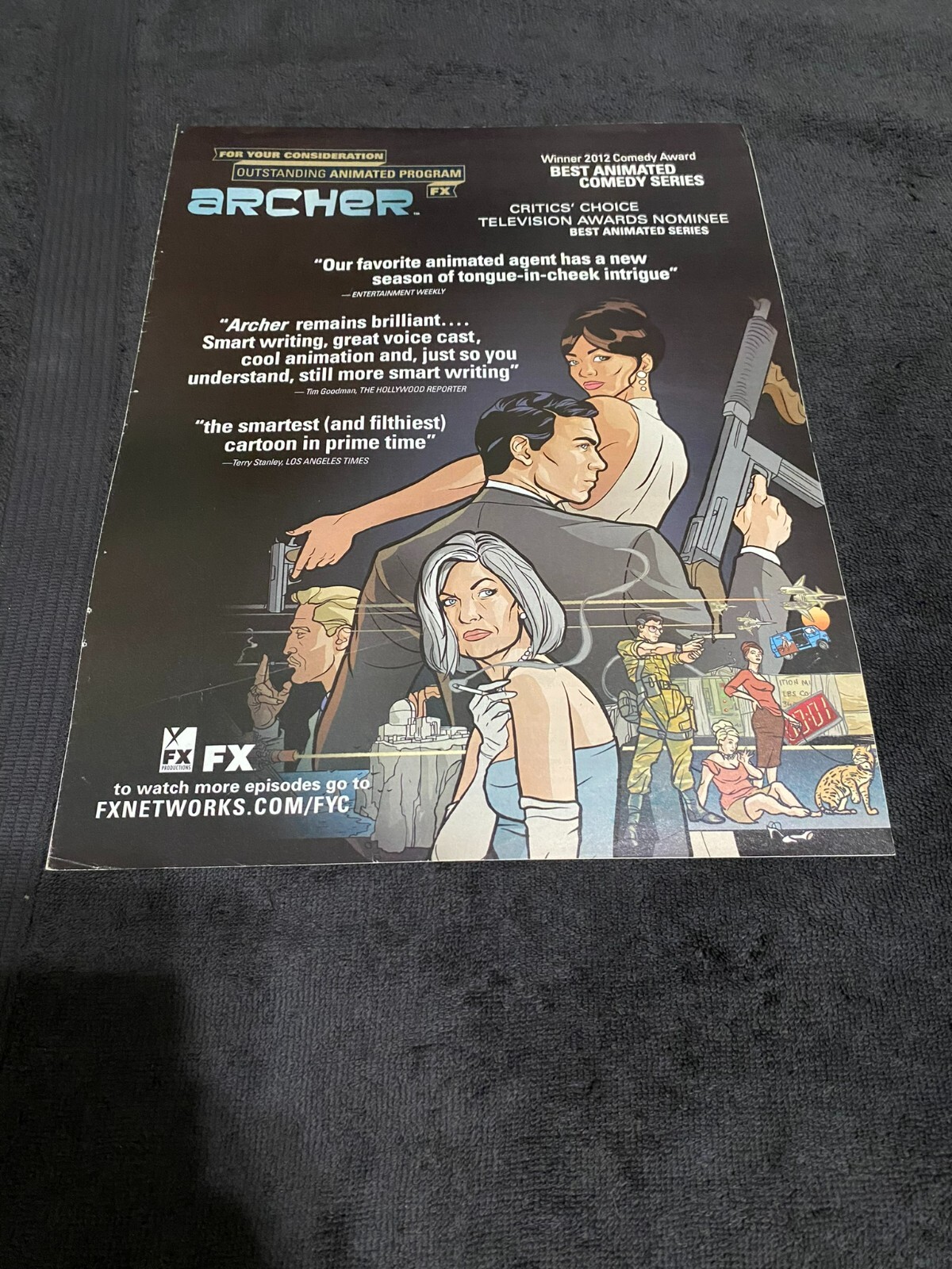 ARCHER 2012 Emmy ad cast, Best Animated Program & JIMMY KIMMEL LIVE “Bite Me”