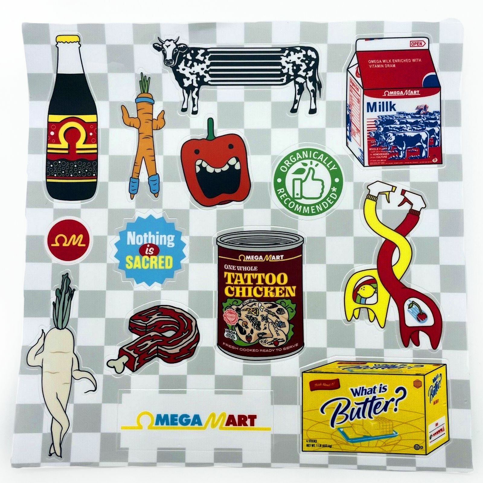 Meow Wolf – Omega Mart – Sticker Set Pack Matte Finish Sheet Souvenier Art Merch