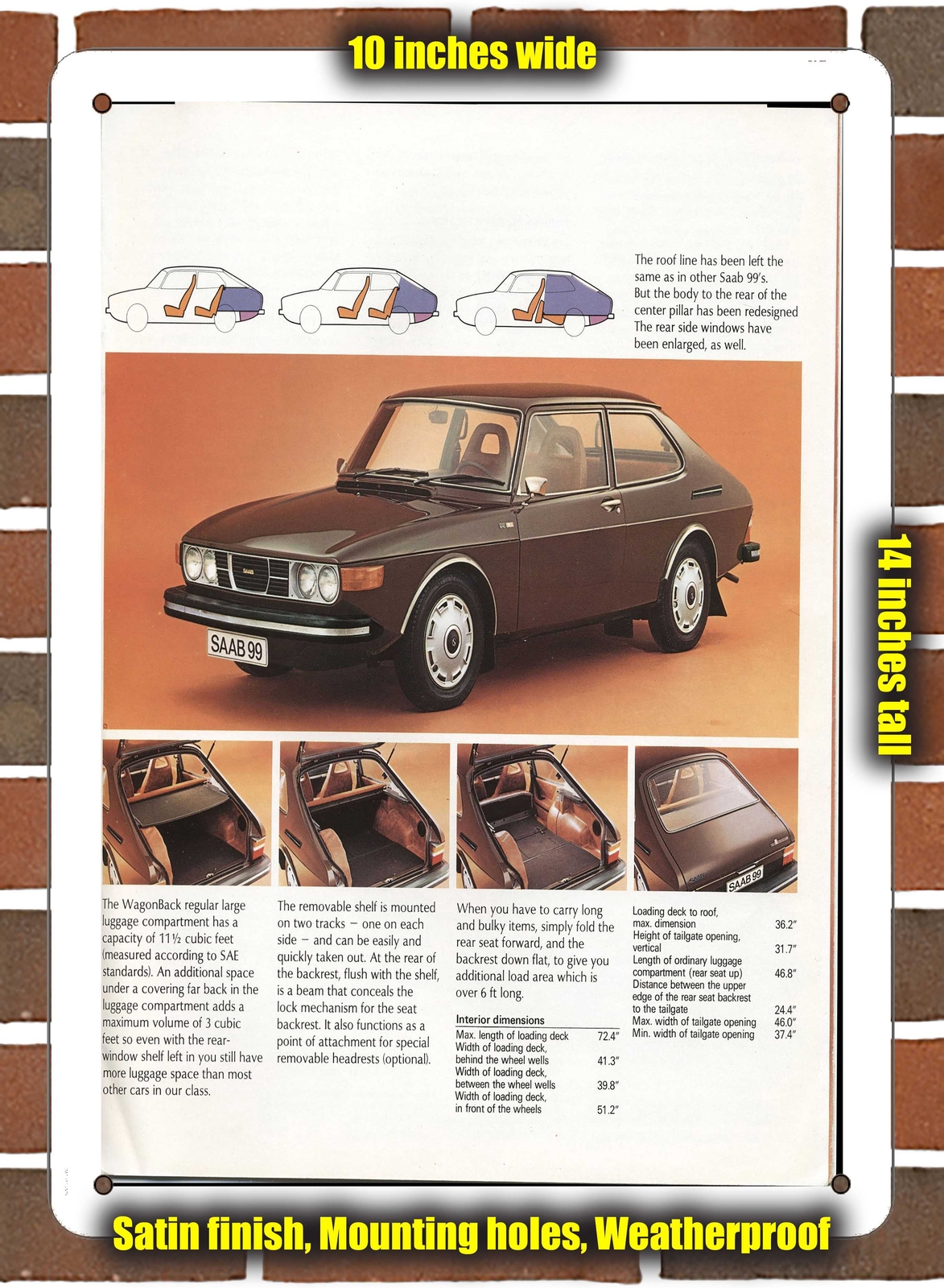 Metal Sign – 1974 Saab WagonBack (Sign Variant #07)