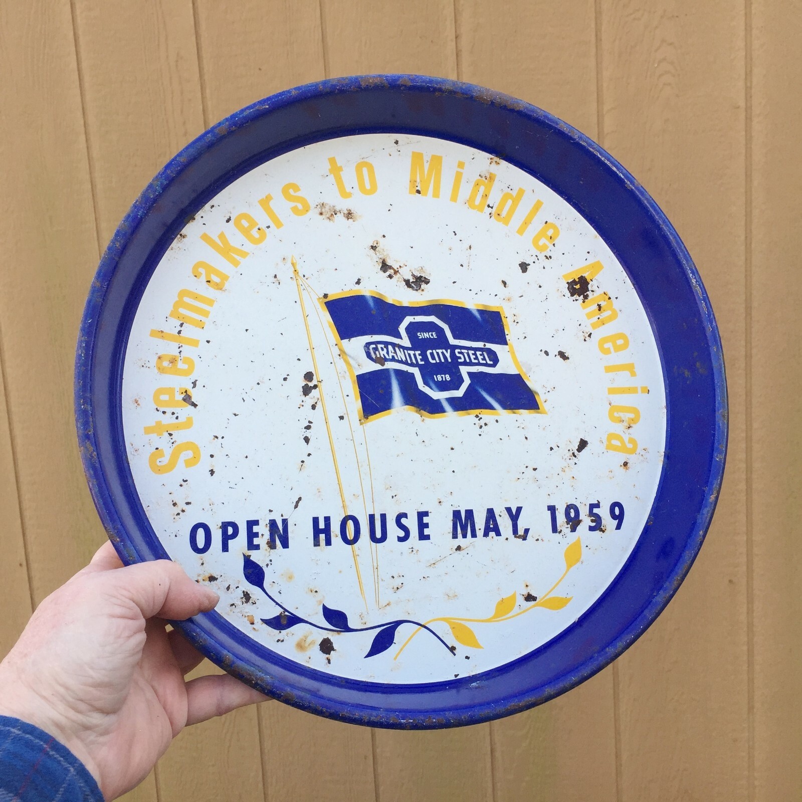 Granite City Steel Open House May 1959 Tray Sign 13″ x 2″ Vintage Illinois