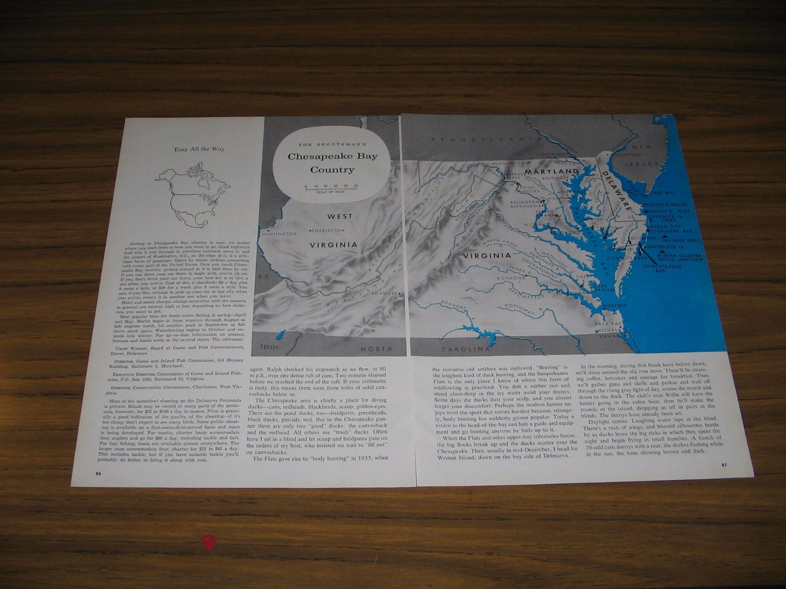 1958 Magazine Picture Sportsman’s Chesapeake Bay Country