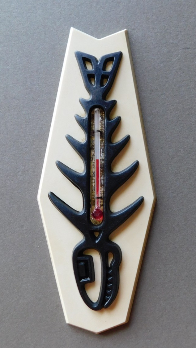 Vintage Thermometer : Fish Skeleton – St Labre Indian School, Ashland, Montana