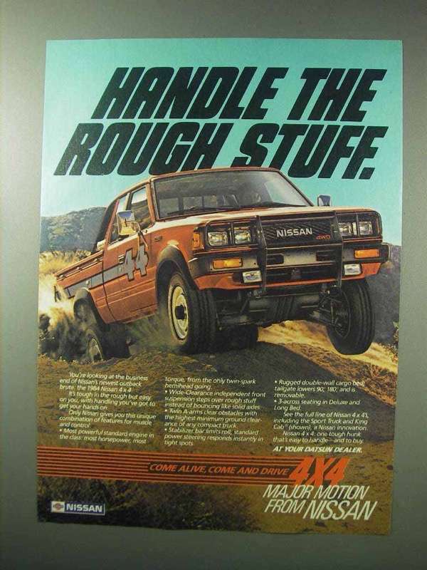 1984 Nissan 4×4 Pickup Truck Ad – Handle Rough Stuff