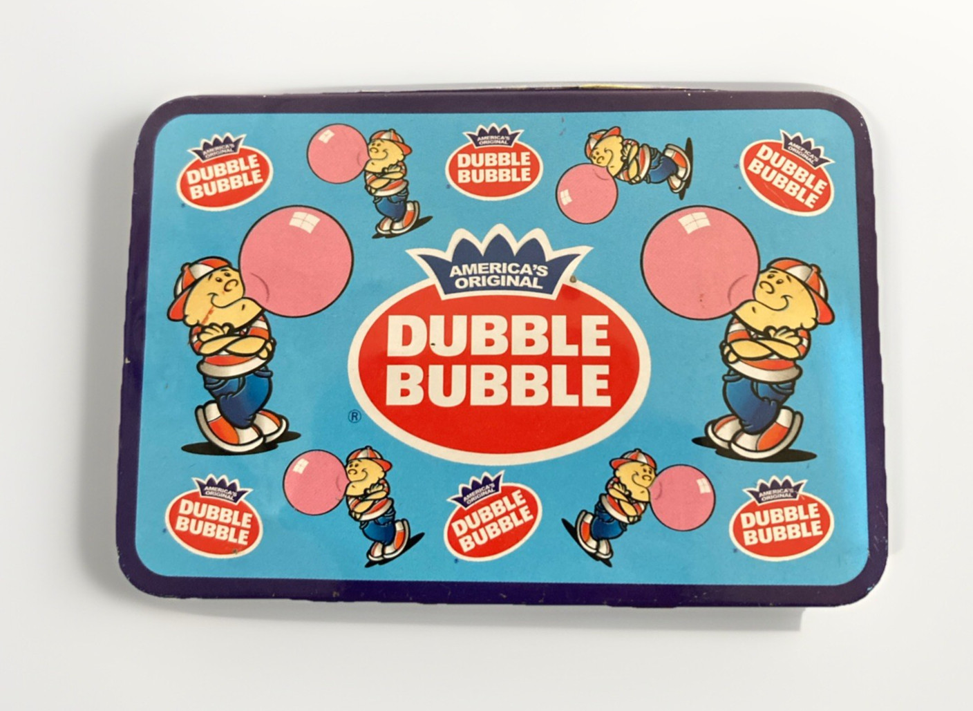 Collectible Dubble Bubble Gum Mini Lunch Box Tin Gold Interior