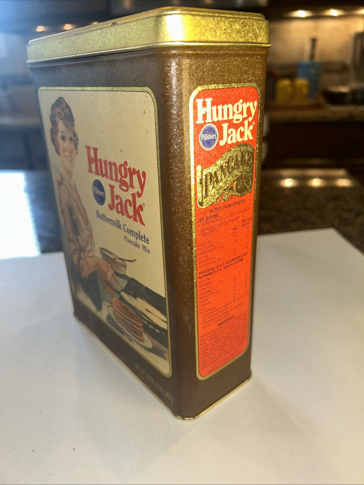 Vntg Pillsbury Hungry Jack Adv. Tin 32oz Illustrations By Richard Ferrell Coll.