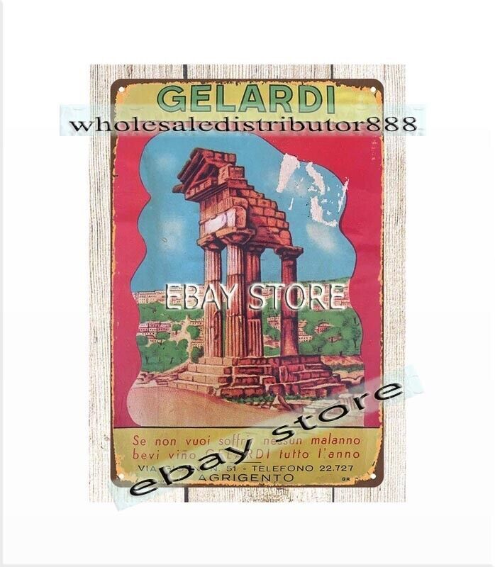 Gelardi Wine pub cafe alcohol beverage metal tin sign collectible