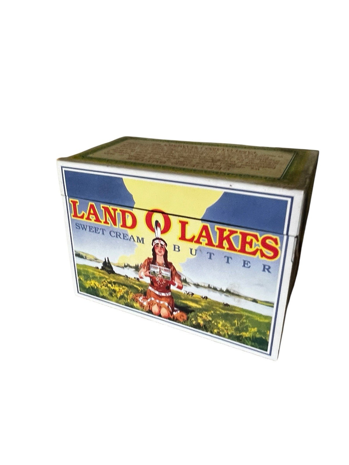 Vintage Land O’Lakes Sweet Cream Butter Metal Recipe Box With Dividers Recipes