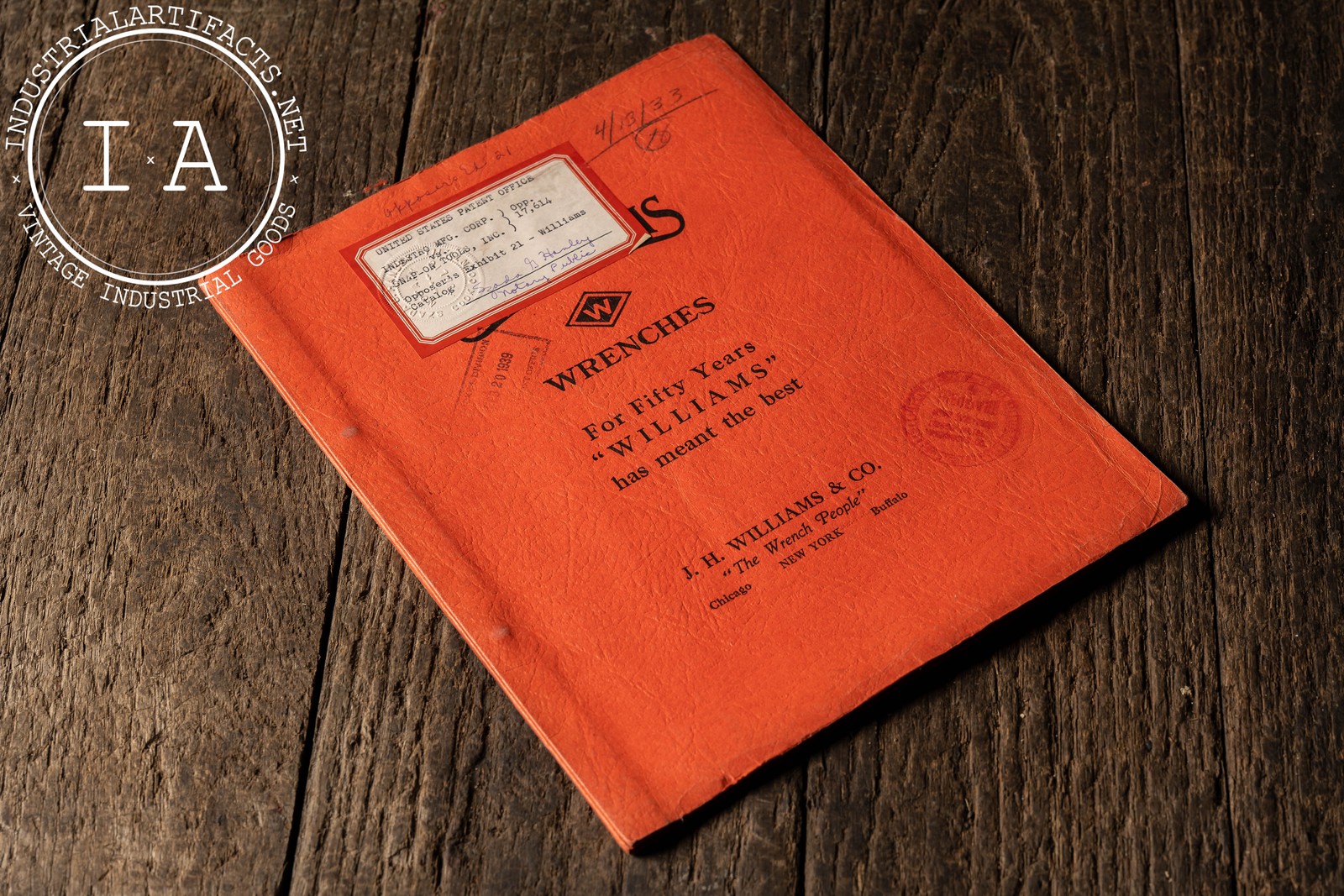 1933 Williams Wrenches Catalog – Trademark Opposition Exhibit