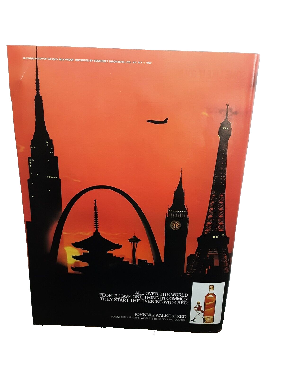 1983 Johnnie Walker Red All Over The World Original Print Ad Vintage 80s