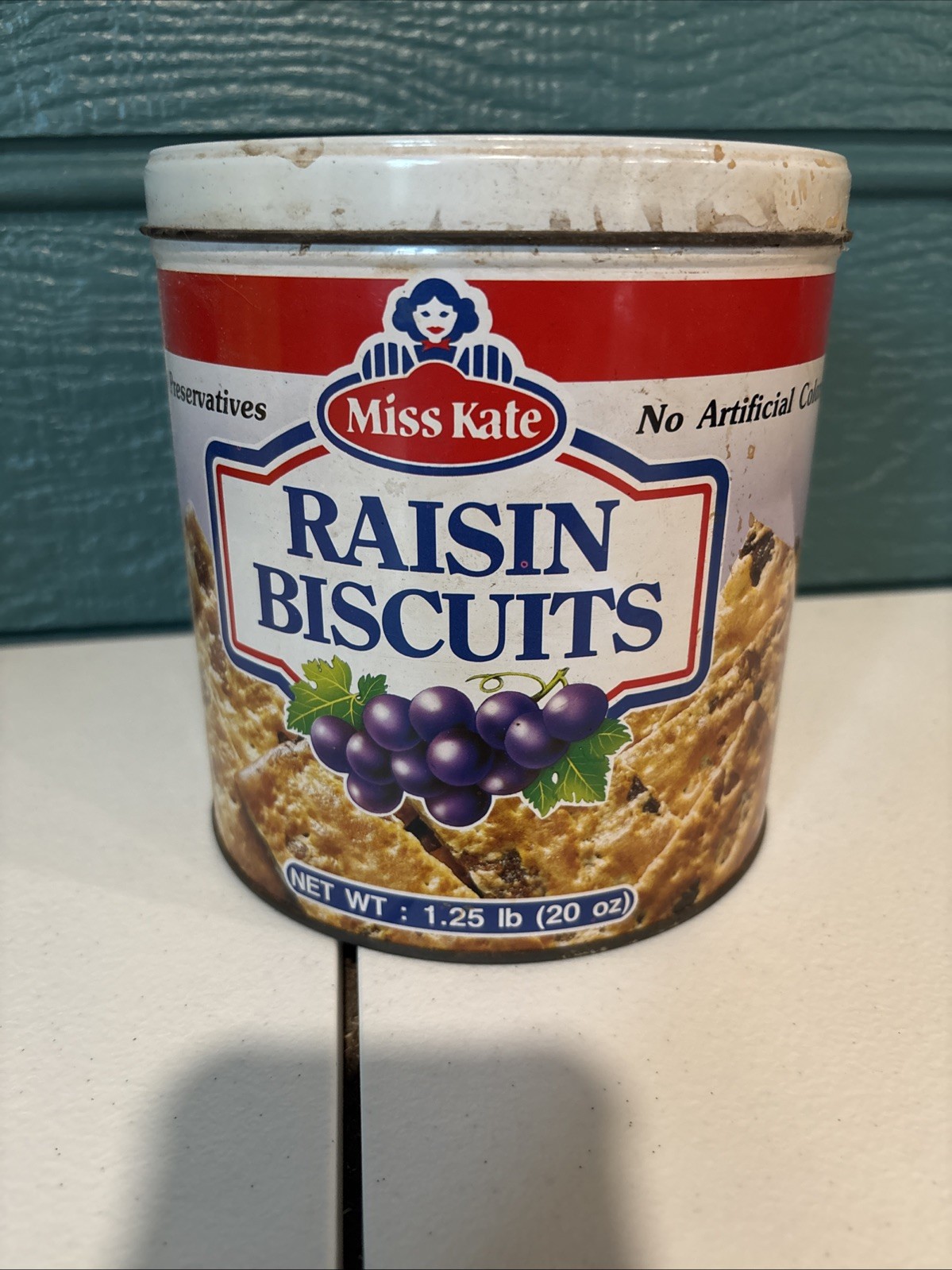Miss Kate Raisin Biscuits Tin Vintage