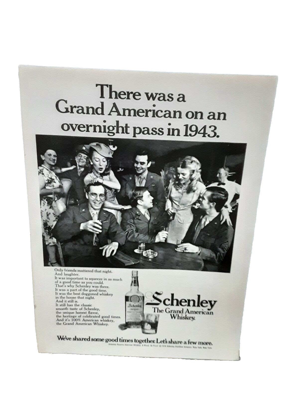 1974 Schenley Grand American Whiskey Original Print Ad 70s