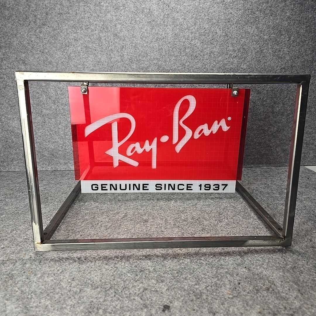 Vintage Ray-Ban Advertising Display Sign Logo Swinging Double Sided