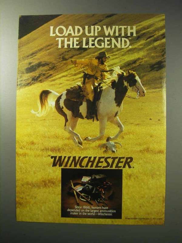 1986 Winchester Ammunition Ad – Load Up With Legend