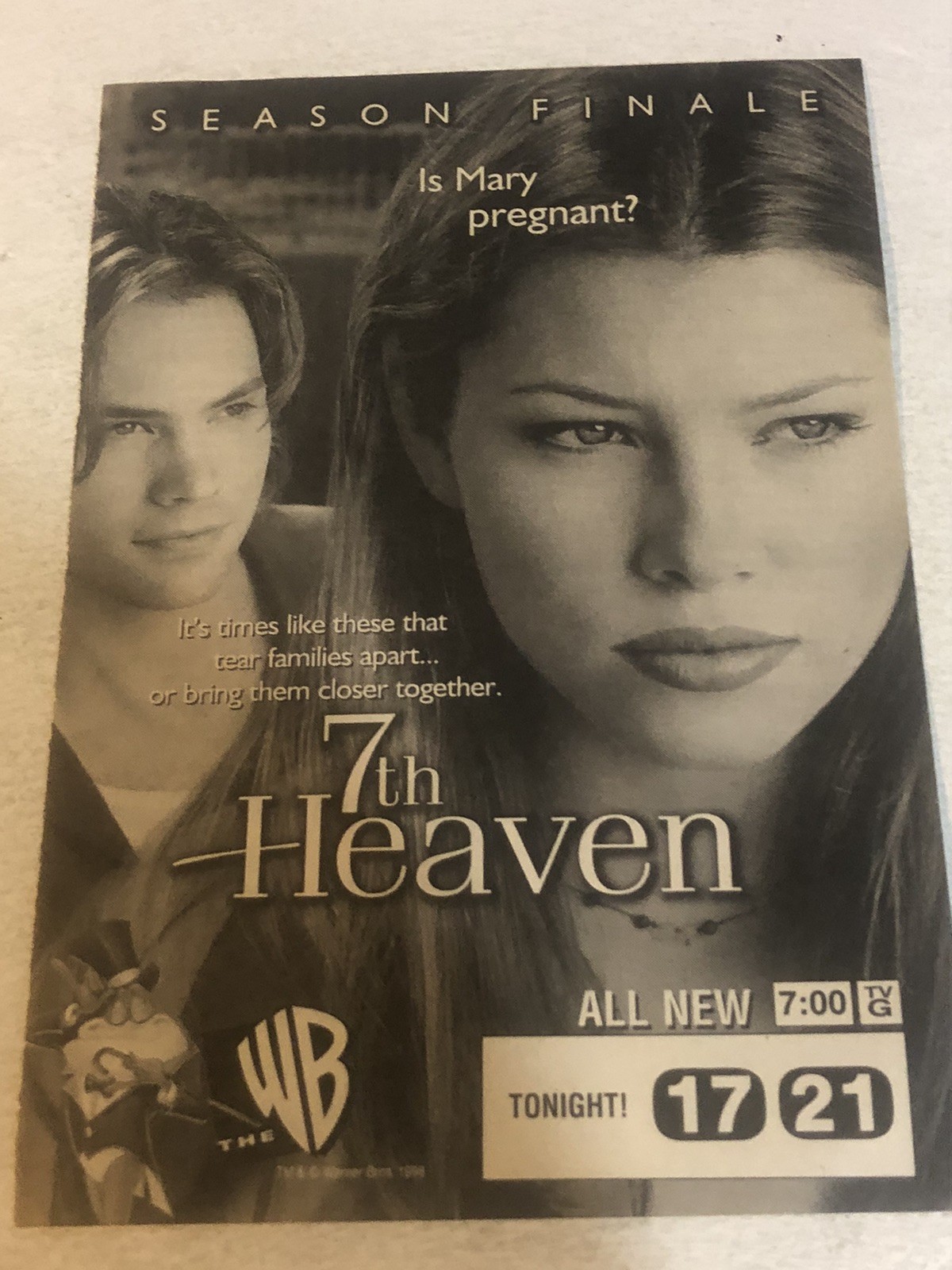 7th Heaven Barry Watson Jessica Biel Tv Series Print Ad TPA29