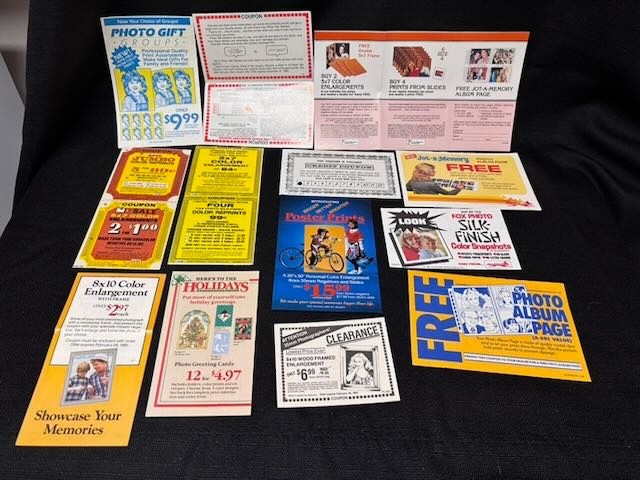 Vintage Film Photos Printing, Special Prices, Inserts 1970s-1980s Lot of 13