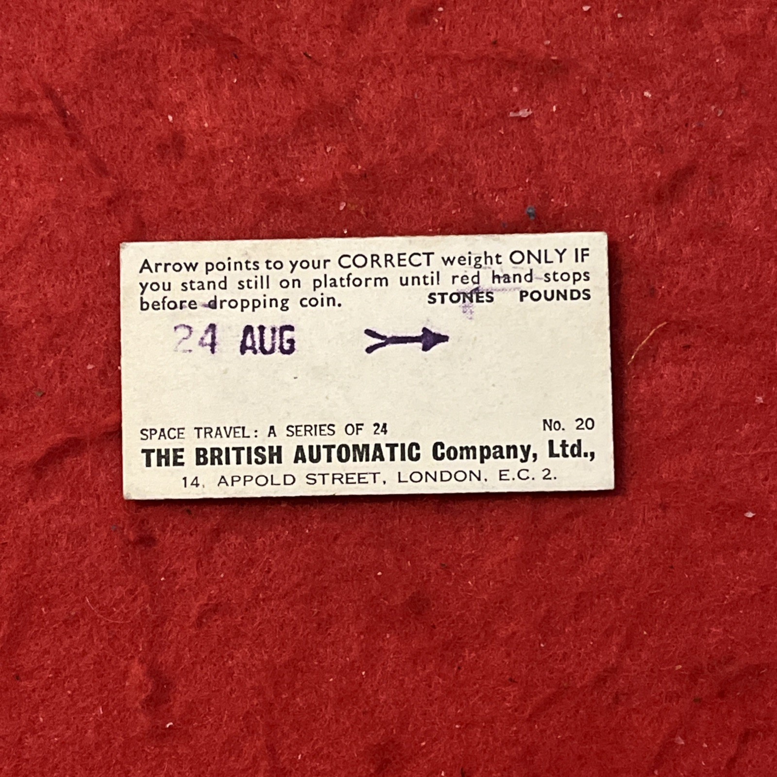 1956 British Automatic Co. “Space Travel” TWO STEP ROCKET Trade Card #20 EX