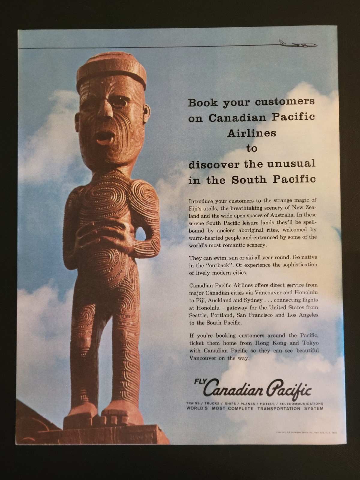 1966 Destination South Pacific Lowell Thomas Jr Travel Booklet Pan Am Air New