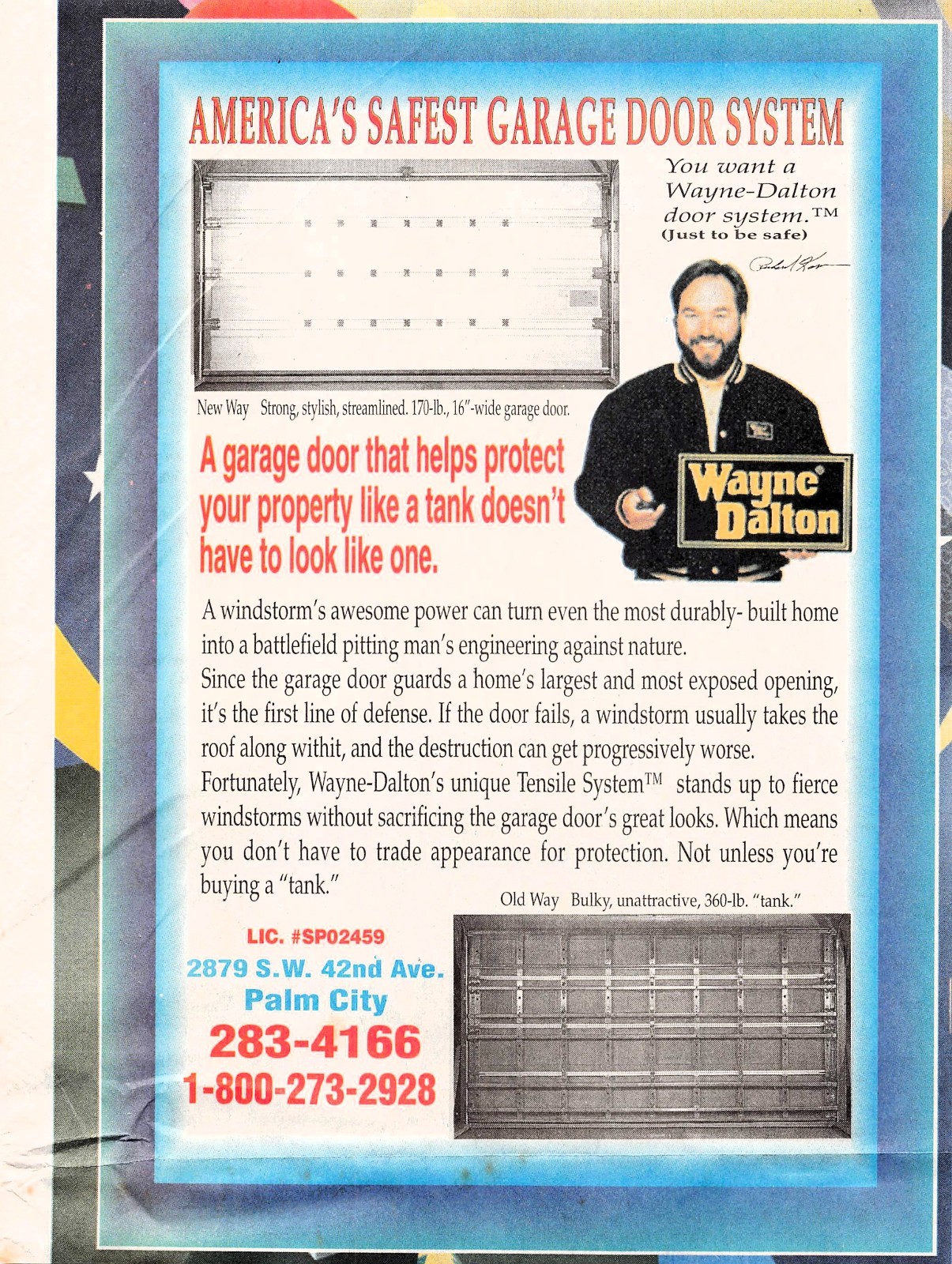 Richard Karn Endorsed Wayne Dalton Garage Door System Palm City FL 1999 Print Ad