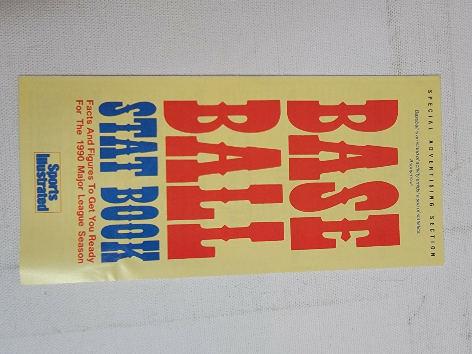 Vintage 1990s Baseball Stat Book 1990 Sports Illustrated S.I. MLB Budweiser