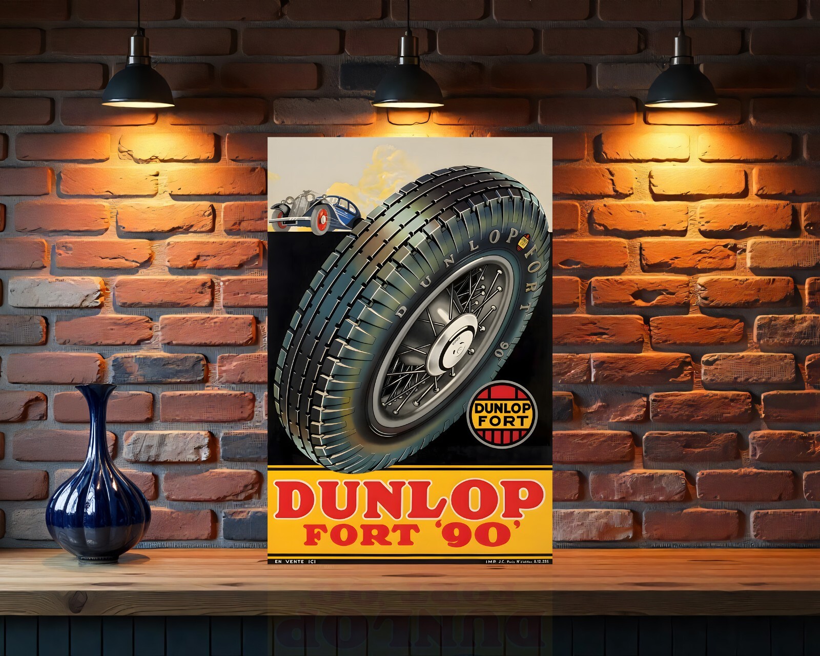DUNLOP FORT ’90 Vintage Heavy Metal Sign – 24″x16″ (60×40 cm)