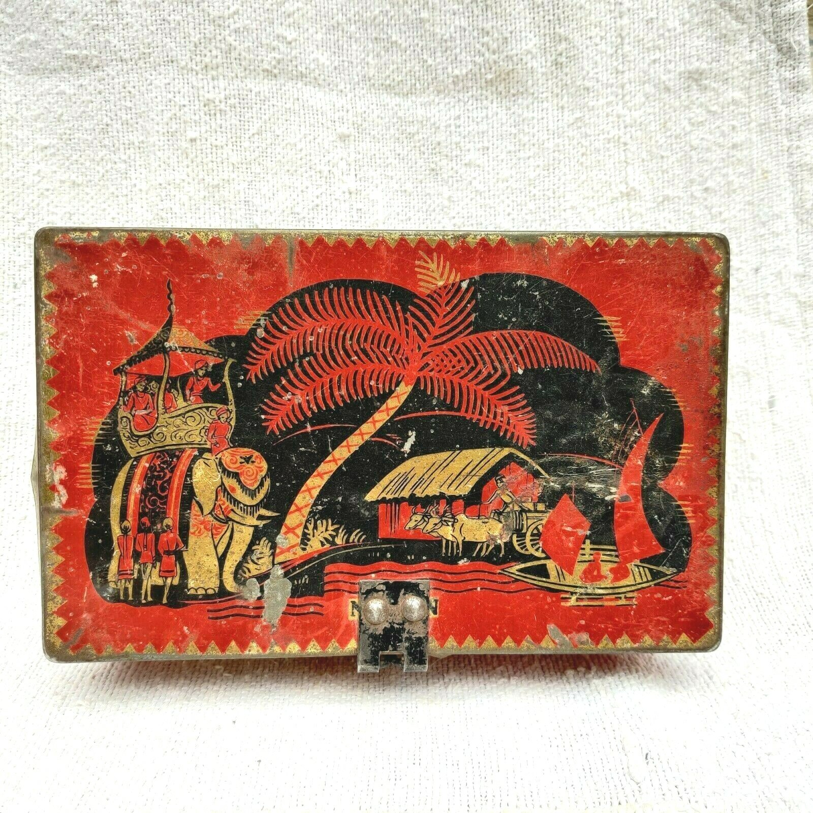 1940s Vintage Royal Nature Graphics Morton Confectionery Adv Litho Tin TB1221