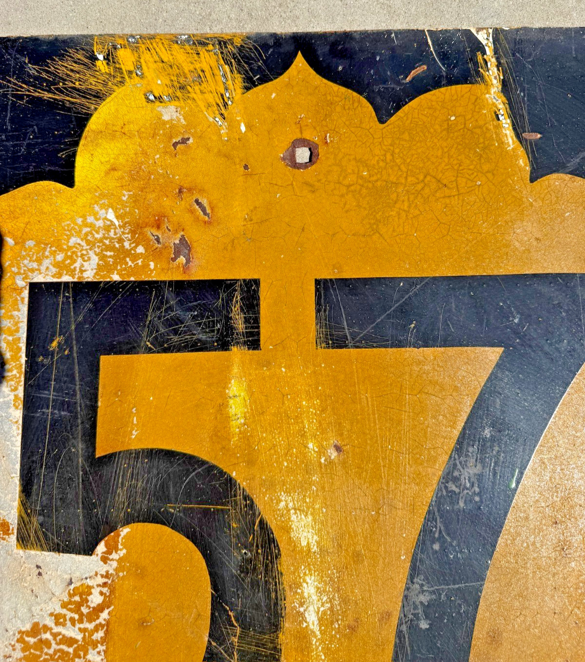 Vintage 1930s Floral Road Sign – Original K-57 Kansas state route