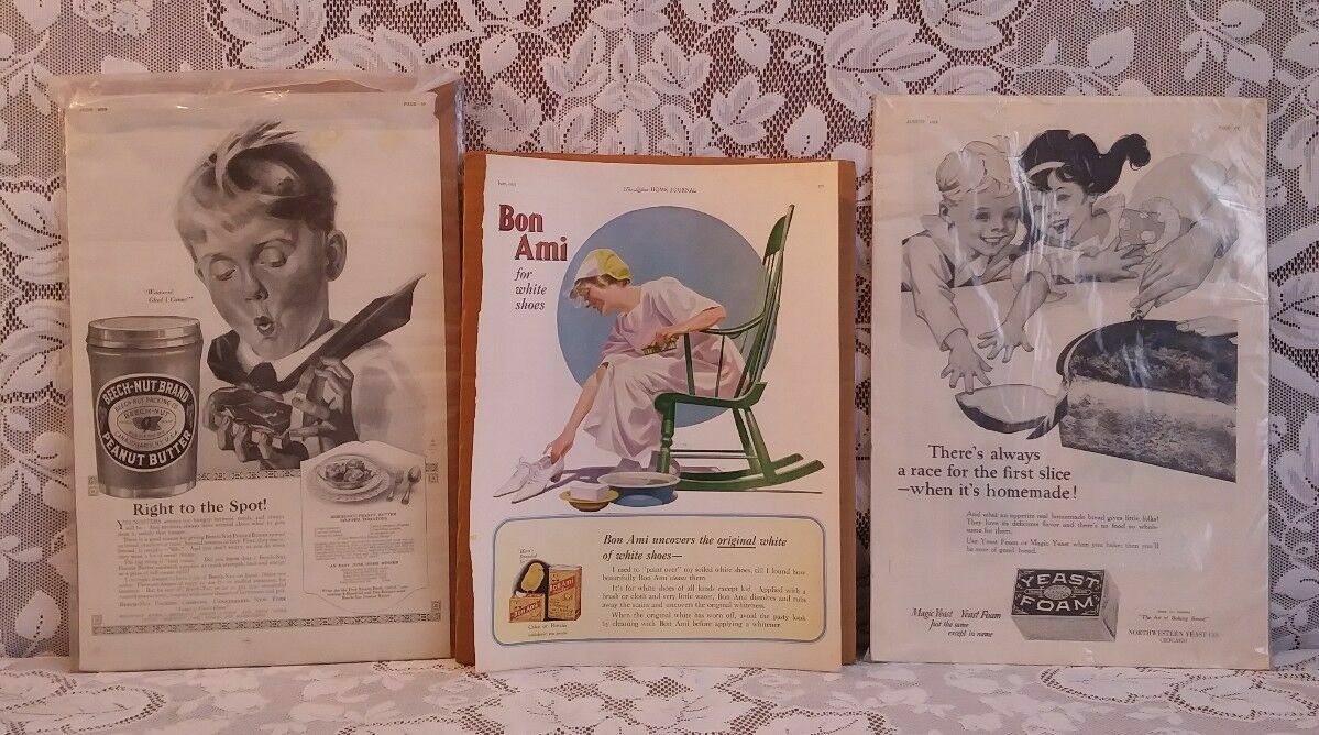 Bon Amin Beech-Nut Peanut Butter Yeast Foam Vintage Ad Lot Antique (3) Print