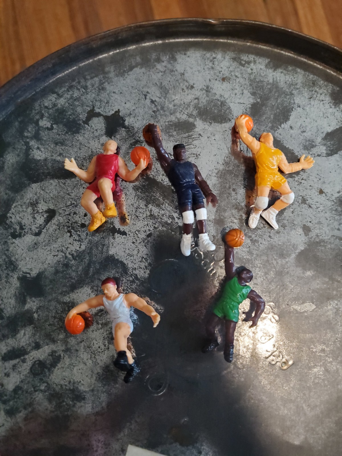 Vintage Gumball Machine Prize Rubber Basketball Players Lot Of 5