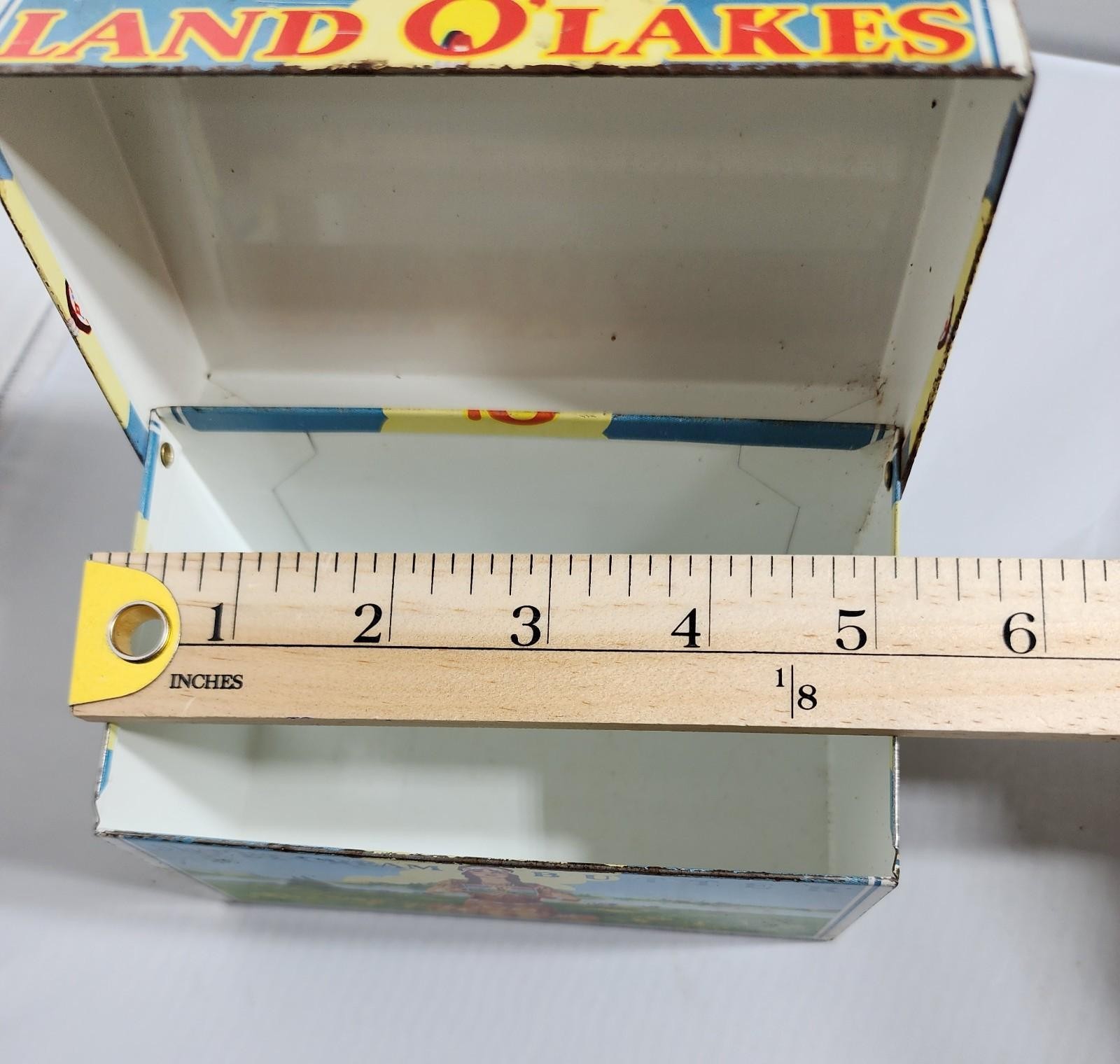 Vintage Land O’Lakes Sweet Cream Butter Tin Recipe Box Advertising Storage Tin