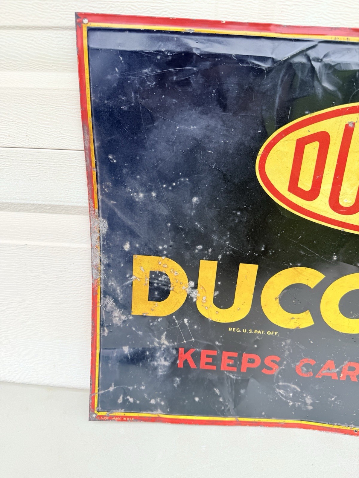Vintage DuPont Duco-Wax Keeps Cars Beautiful Advertising Metal Sign
