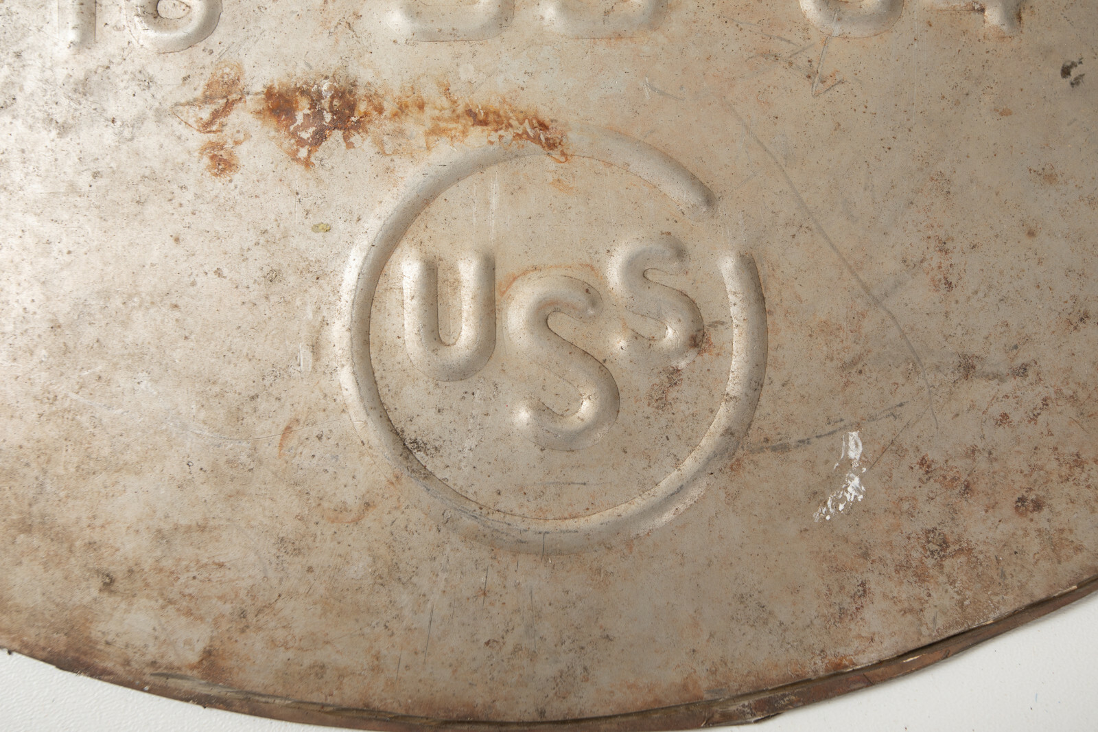 Embossed Barrel End or Sign (HSE) Allied Chemical Company (JSF6) GC) USS Steel