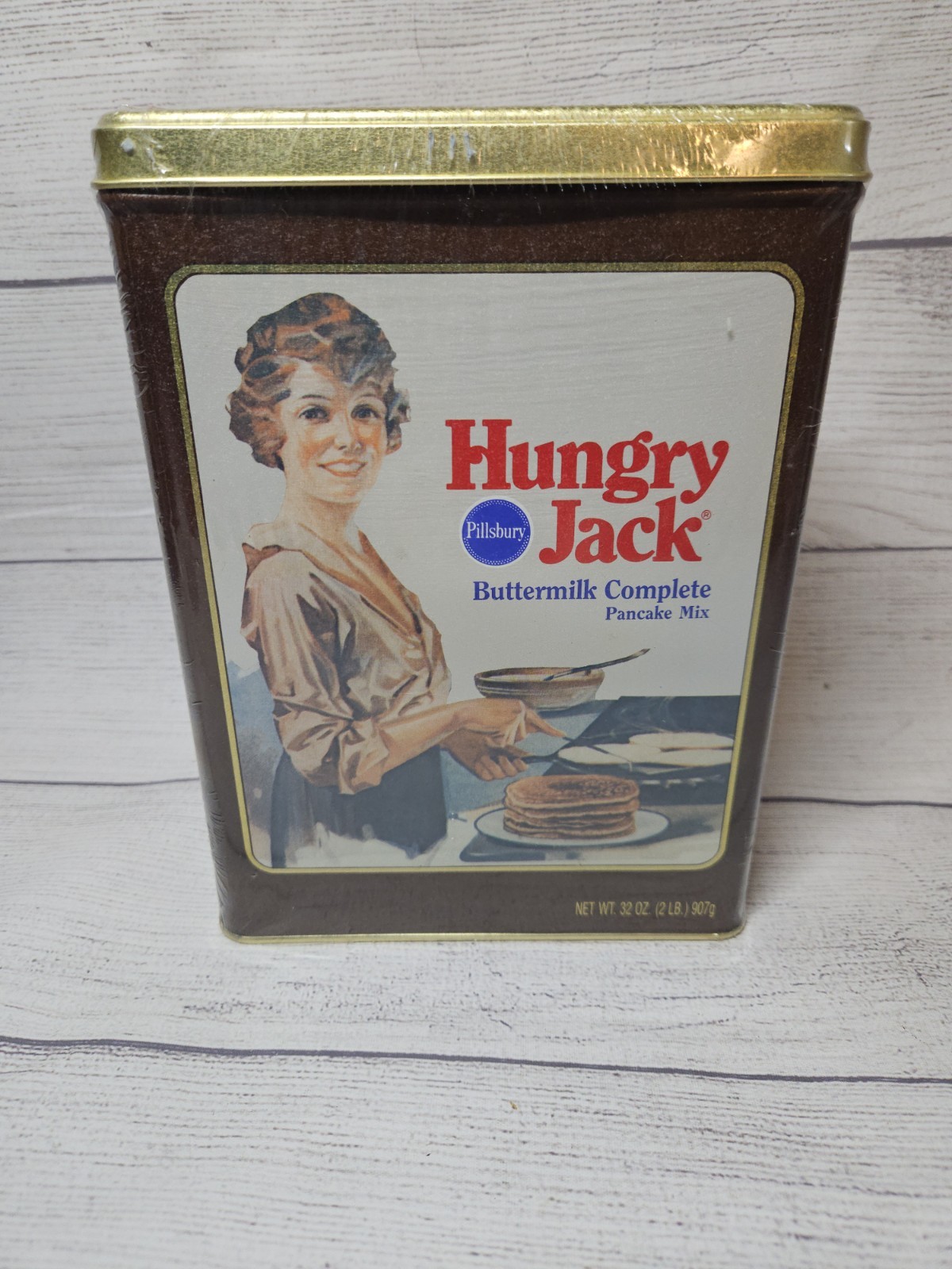 Vintage Pillsbury Hungry Jack Pancake Mix Tin – NEW OLD STOCK- 1990s, Buttermilk
