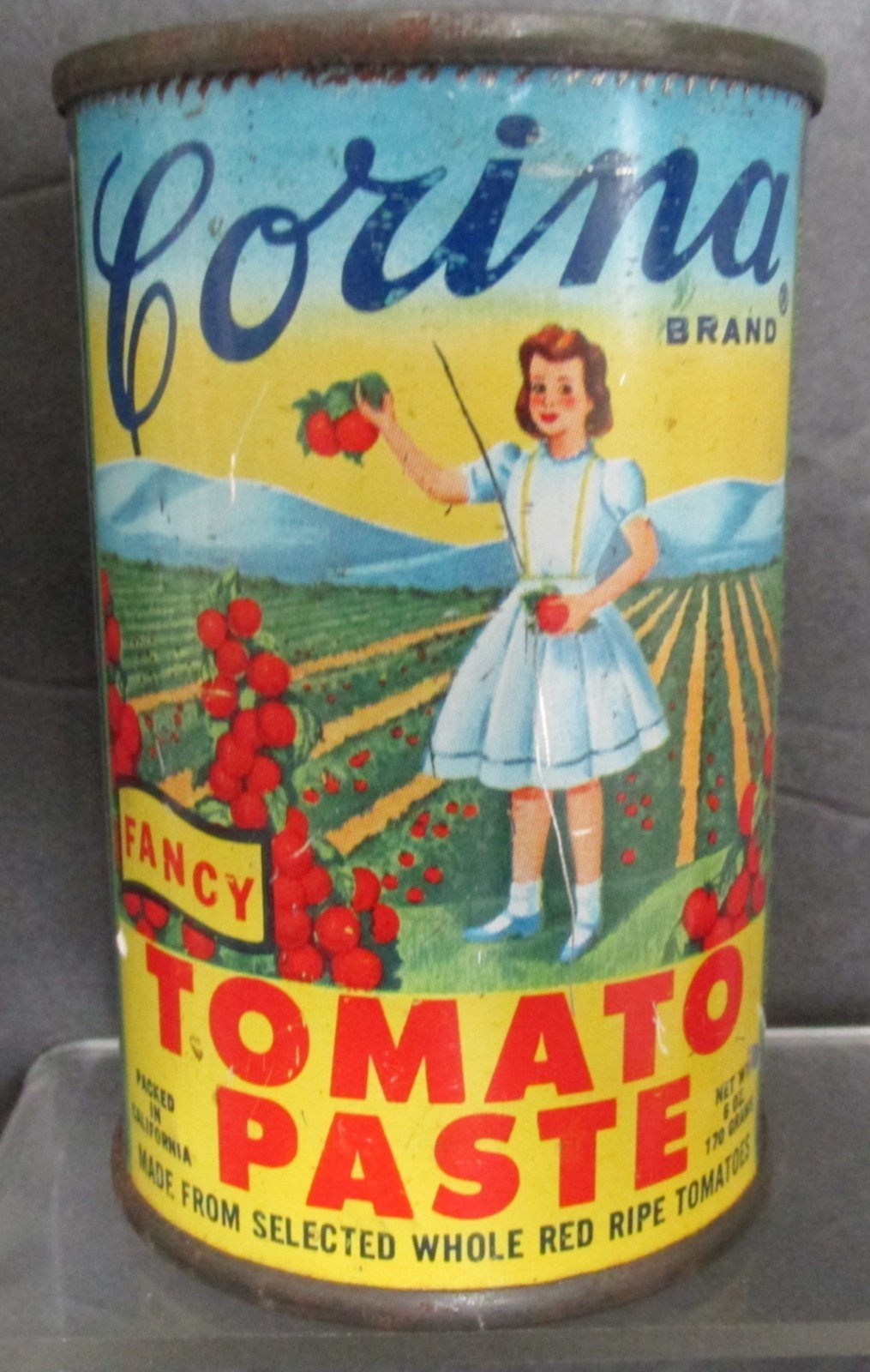 Corina Tomato Paste 6oz. Tin Tri Valley Packers San Francisco CA Ca. 1950’s