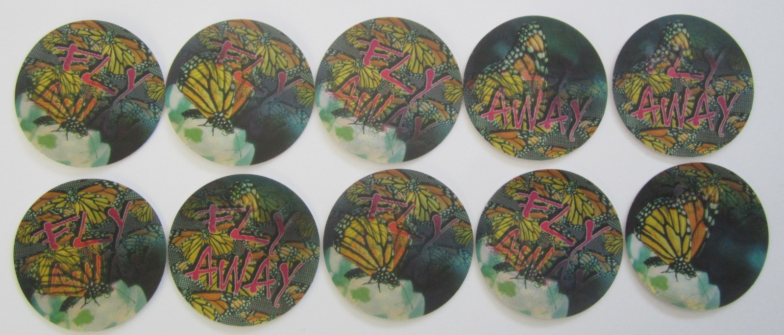 10 Fly Away / Butterfly Two-Phase 1960’s Vari-Vue Lenticular Pictures