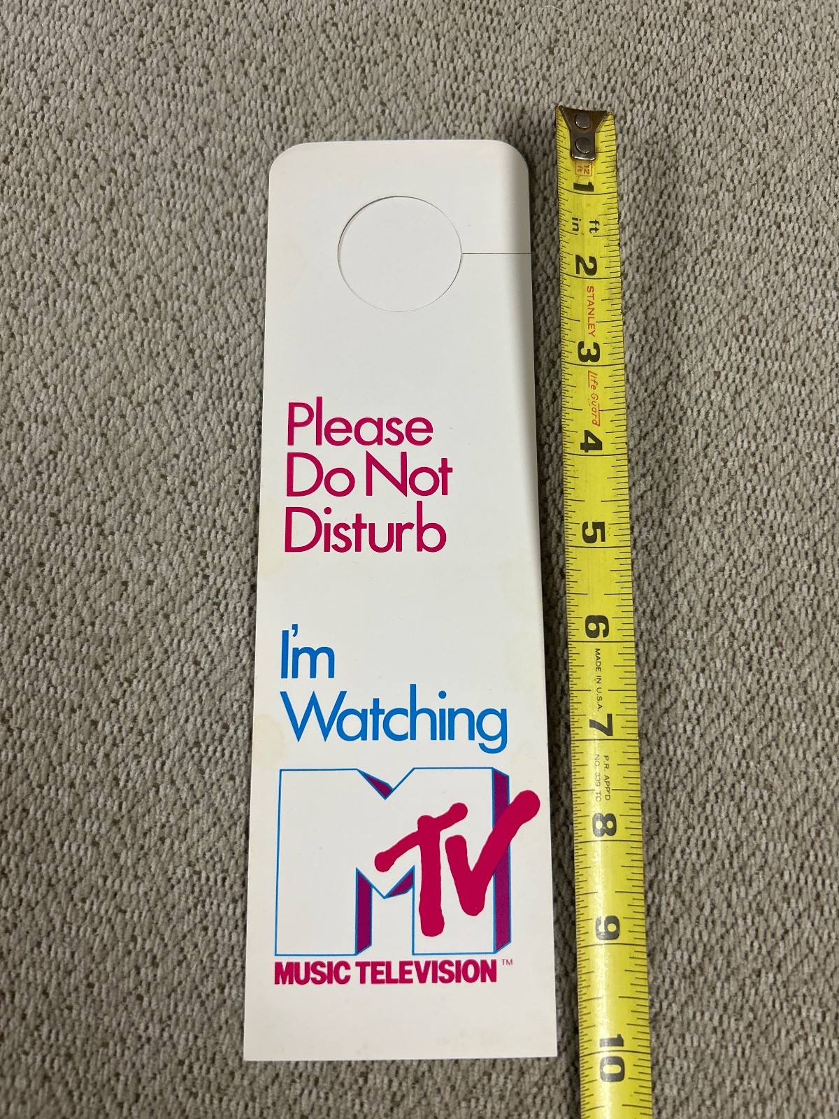 NOS Rare 1980’s Please Do Not Disturb I’m Watching MTV Hotel Sign
