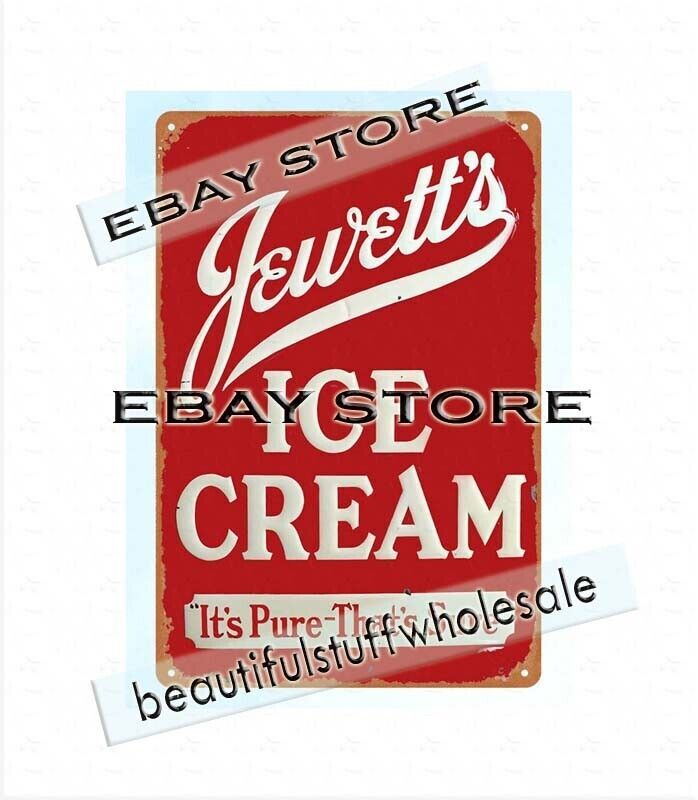 Jewett’s Ice Cream party treats country store metal tin sign plaque garage ideas