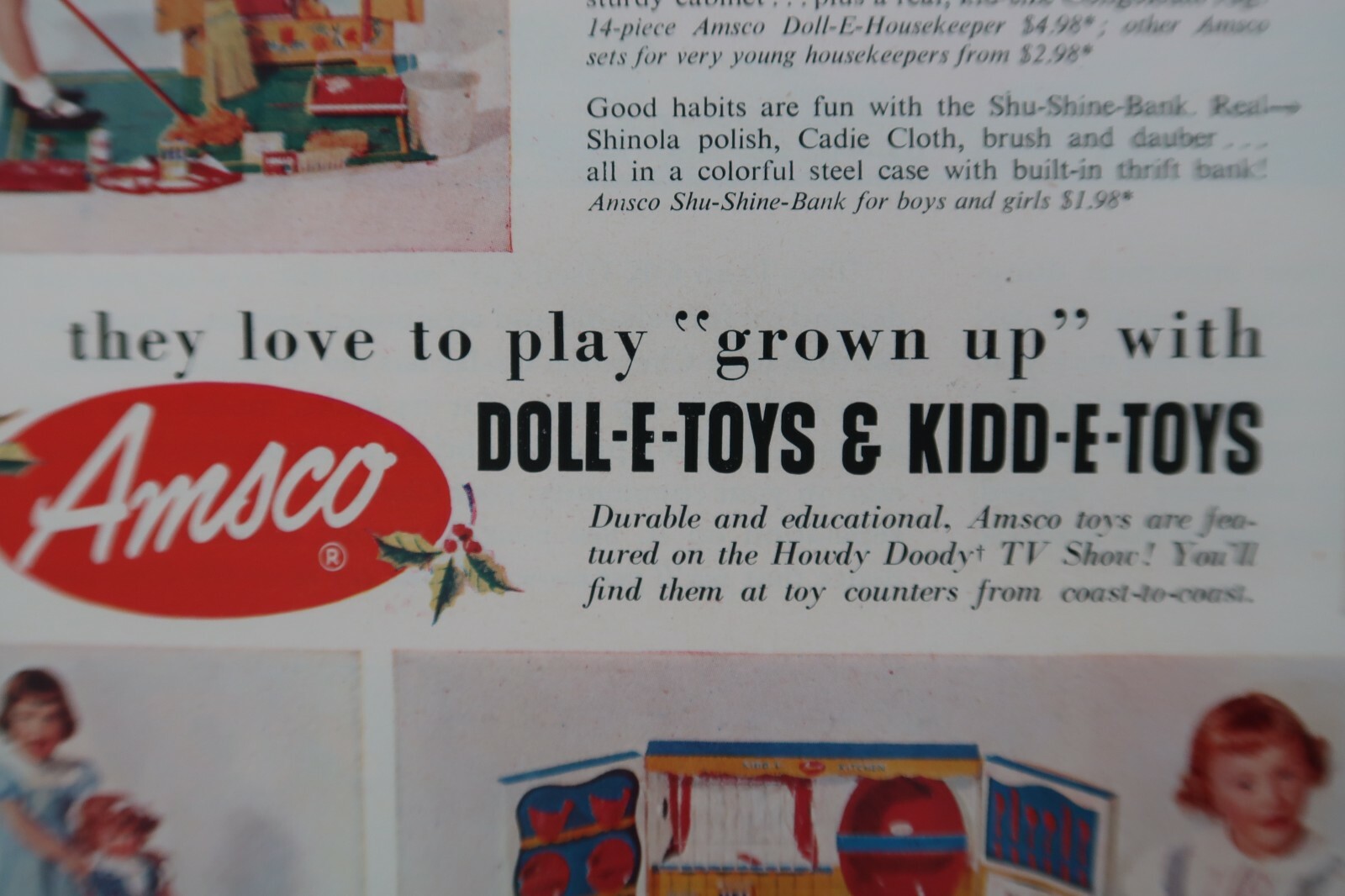 1953 Amsco Doll E Toys Kidd E Toys Advertisment