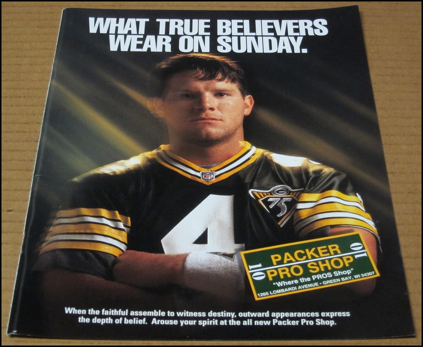 1993 Brett Favre Packer Pro Shop Print Ad Advertisement Green Bay Packers HOF