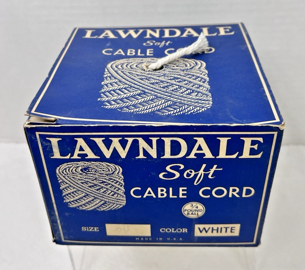 Vintage Lawndale Soft Cable Cord In Counter Display Box Good Shape 6 x 6 x 4.5″