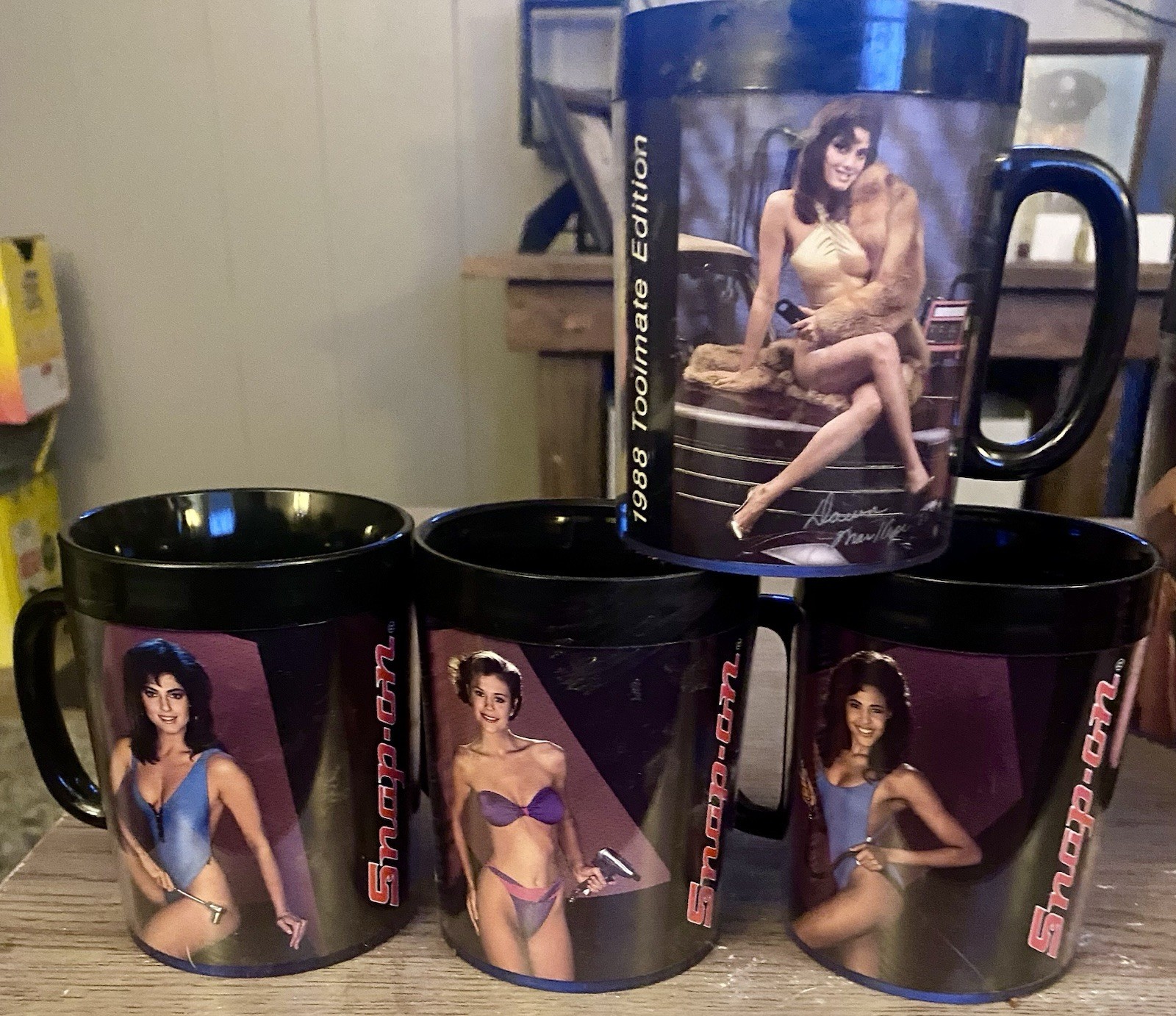 (4) Snap On 1988 Toolmate Edition Lot Of 6 Cups Jan / Feb Mar / April May / June