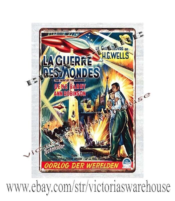 wall plaques 1953 THE WAR OF THE WORLDS BELGIAN MOVIE POSTER metal tin sign