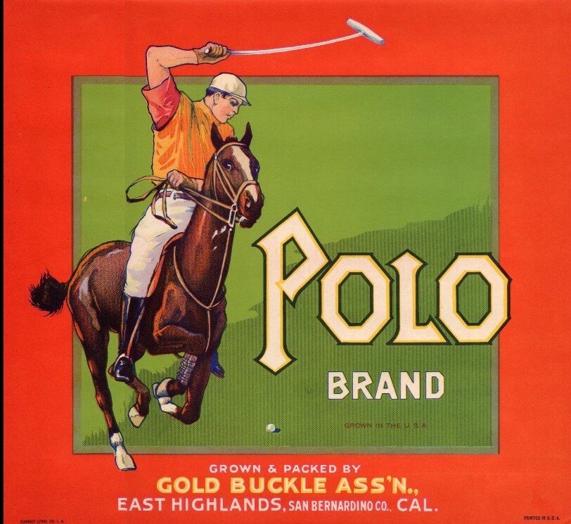 Polo Brand 1930s VINTAGE California Orange Crate Label NOT A COPY